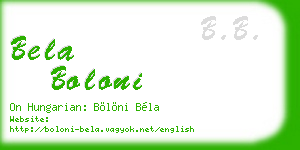 bela boloni business card